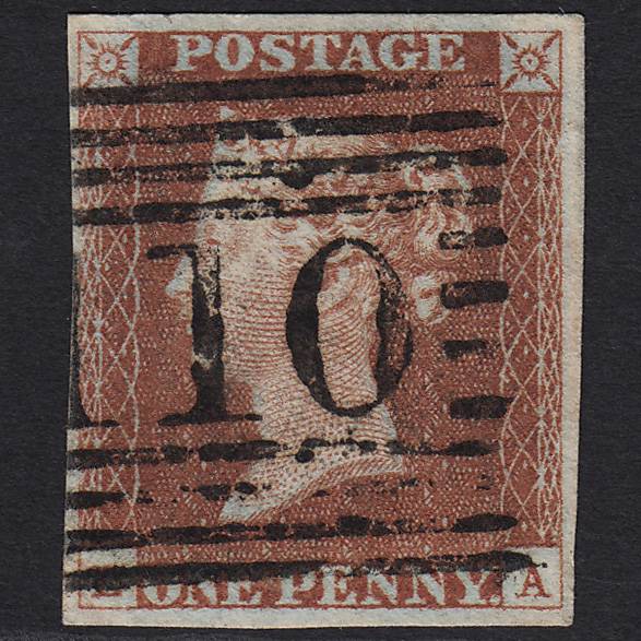GB QV 1841 1d (Plate 37) SG8-B1(1) LA FU Dumbarton 110 4M Imperf Ivory Head