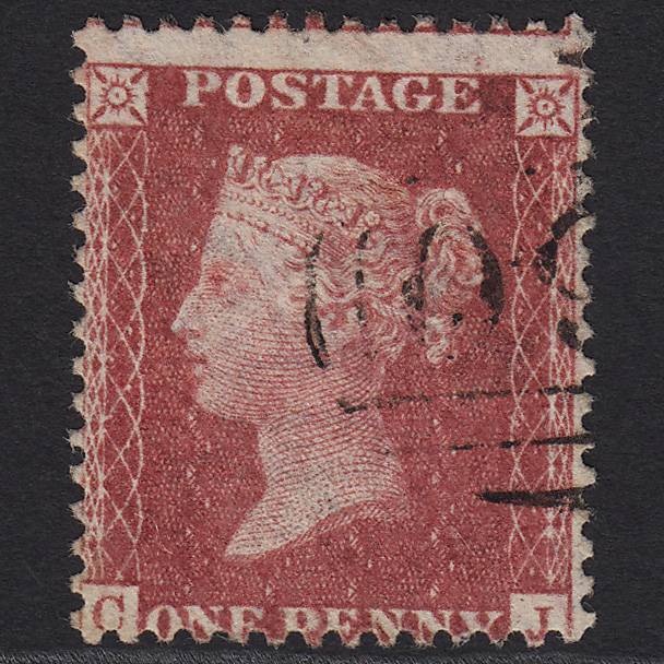 GB QV 1857 1d Rose-red (Plate 55) SG40-C10(1) CJ VFU Light Cancel