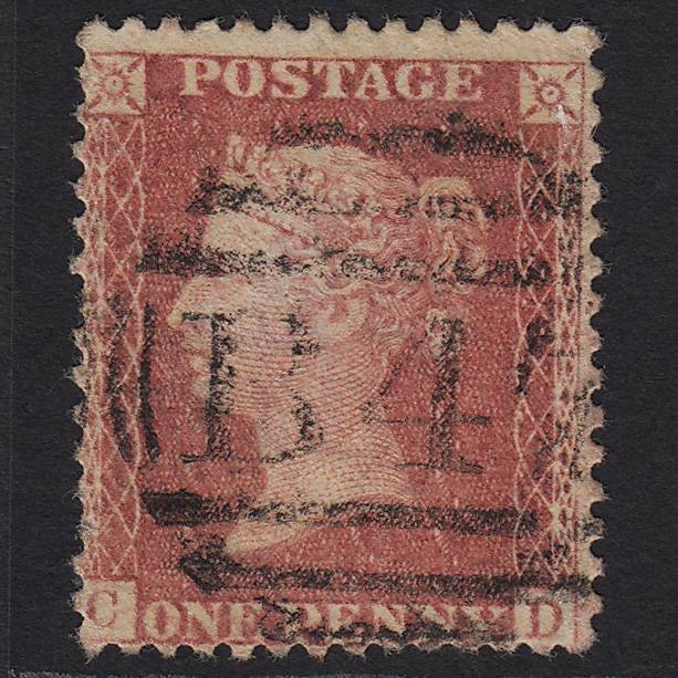 GB QV 1857 1d Rose-red (Plate 67) SG40-C10(1) CD FU Llandudno B47