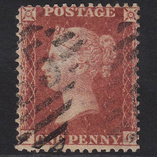 GB QV 1857 1d Rose-red (Plate 43) SG40-C10(1) FG FU in Ireland