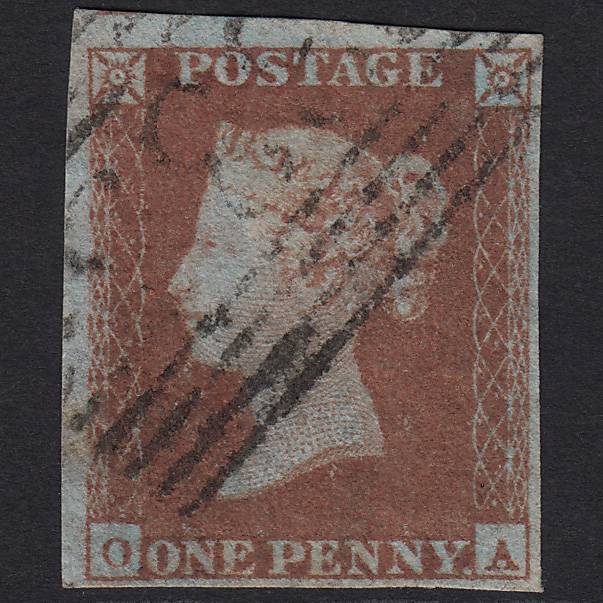 GB QV 1841 1d Red-brown (Plate 104) SG8-B1(1) OA FU in Scotland 4M Imperf