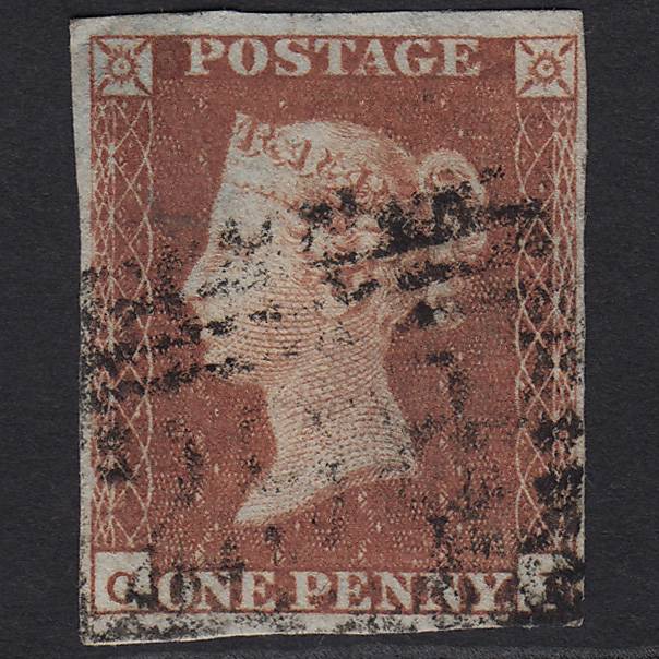 GB QV 1841 1d Red-brown (Plate 96) SG8-B1(1) CB GU in Scotland 4M Imperf
