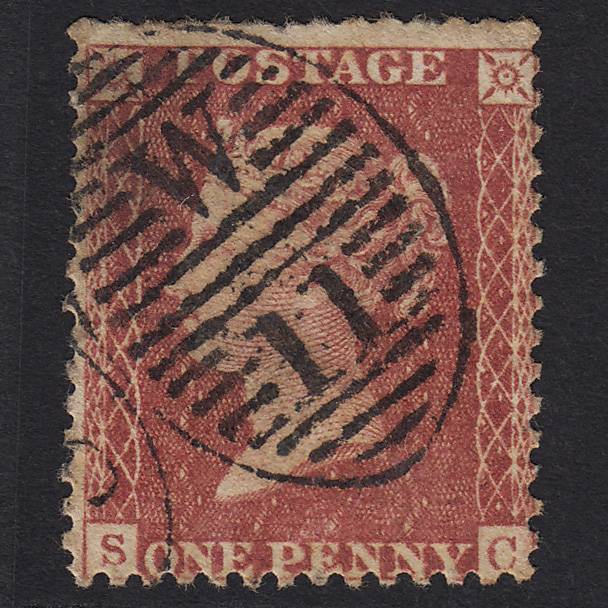 GB QV 1857 1d Rose-red (Plate 42) SG40-C10(1) SC GU in London W11