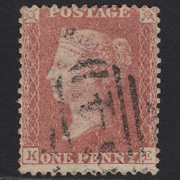 GB QV 1857 1d Pale Rose (Plate 48) SG39-C10(3) KE FU