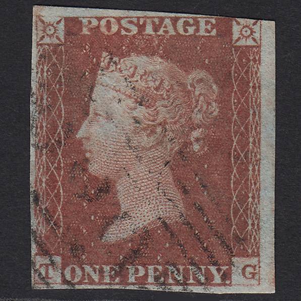 GB QV 1841 1d Red-brown (Plate 84) SG8-B1(1) TG GU nr 4M Imperf Leven 229