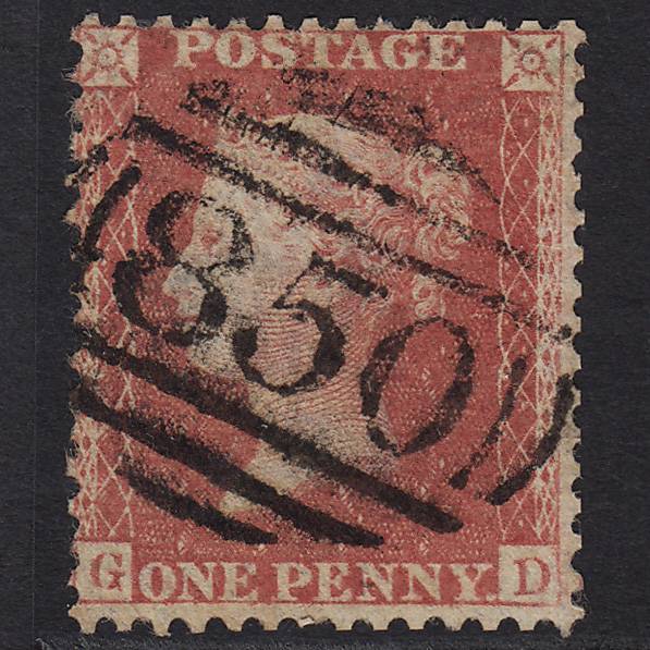 GB QV 1857 1d Rose-red (Plate 44) SG40-C10(1) GD FU Wednesbury 850