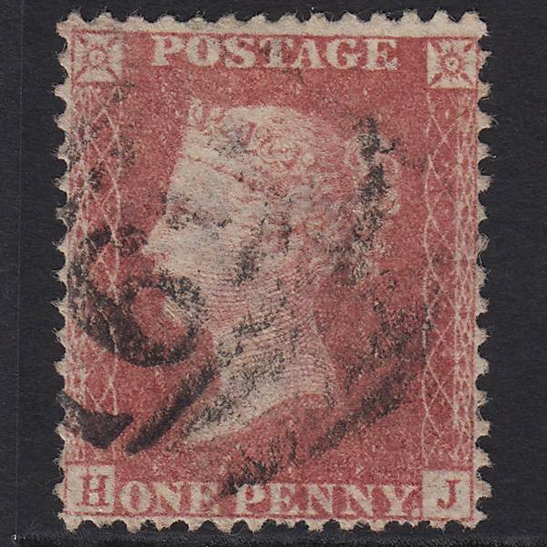 GB QV 1857 1d Rose-red (Plate 55) SG40-C10(1) Constant Variety HJ GU