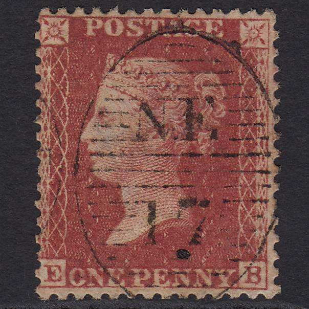 GB QV 1857 1d (Plate 60) SG40-C10(1) EB FU London D&S NE17 Recut Letter