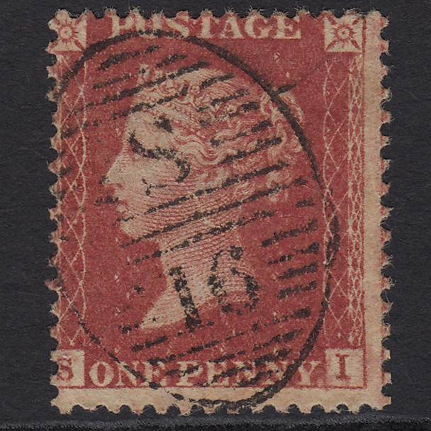 GB QV 1857 1d Rose-red (Plate 58) SG40-C10(1) SI FU London D&S S16 Misperf