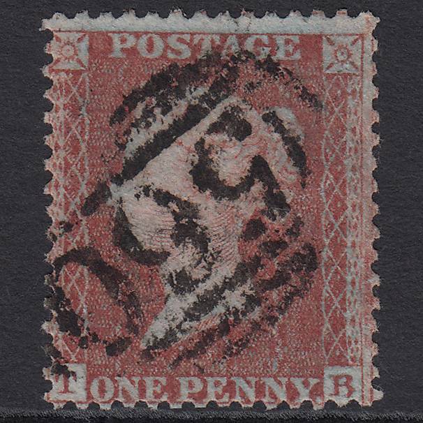 GB QV 1855 1d Red-brown (Plate 12) SGC6(1) TB GU Newport, Isle OF Wight 560