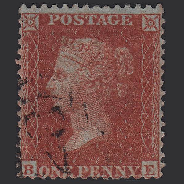GB QV 1855 1d Red-brown (Plate 4) SG24-C3(1) BE FU Light Cancel