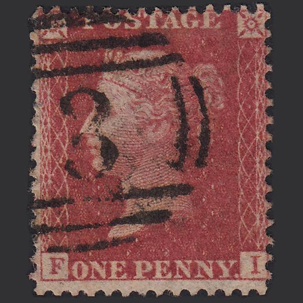 GB QV 1857 1d Rose-red (Plate 48) SG40-C10(1) FI FU Abingdon 3