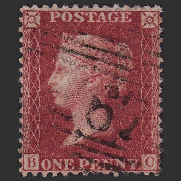 GB QV 1857 1d (Plate 47) SG41-C10(4) BC FU New Deer 267 Perfect Centring