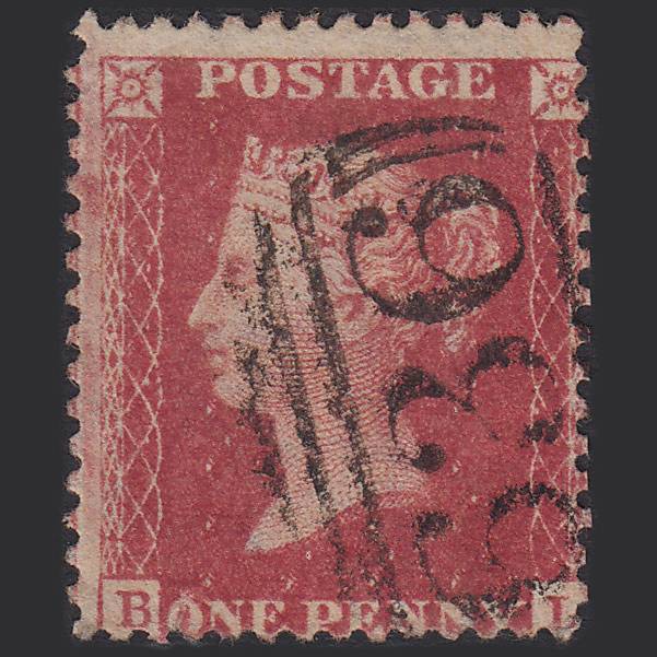 GB QV 1857 1d Rose-red (Plate 41) SG40-C10(1) BL FU Redruth 636 Misperf