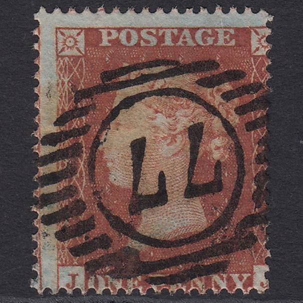 GB QV 1854 1d Red-brown (Plate 180) SG17-C1(1) JJ FU London D&S 77 Misperf