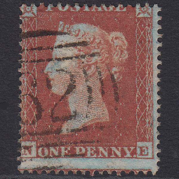 GB QV 1854 1d Red-brown Plate R6 SG17-C1(1) NE FU Misperf