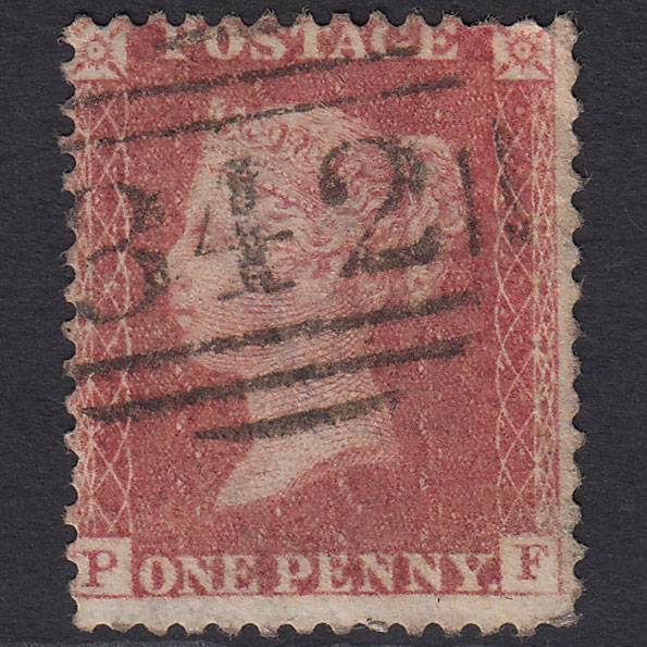 GB QV 1857 1d Rose-red (Plate 34) SG40-C10(1) PF GU Hastings 342