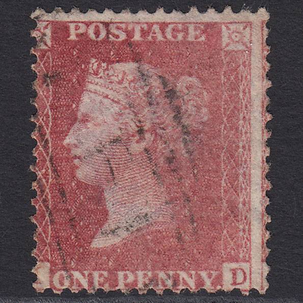 GB QV 1857 1d Rose-red (Plate 47) SG40-C10(1) ID GU Misperf