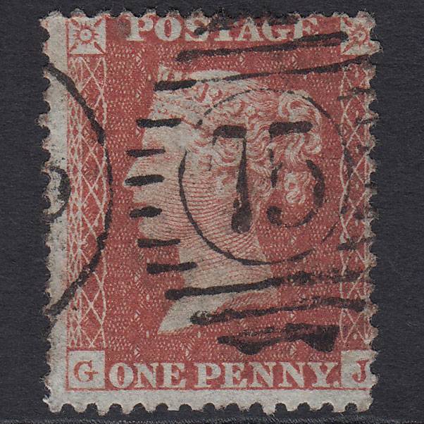 GB QV 1855 1d Red-brown (Plate 17) SGC6(1) GL FU London D&S 75 Misperf