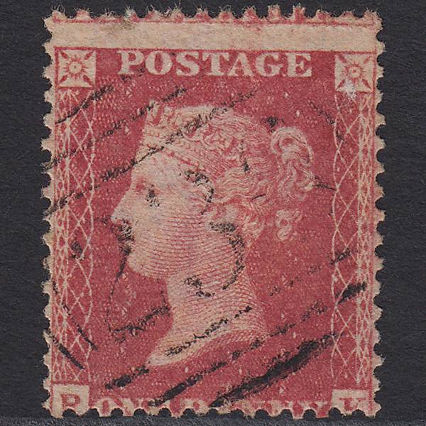 GB QV 1857 1d Rose-red (Plate 60) SG40-C10(1) RK GU Misperf