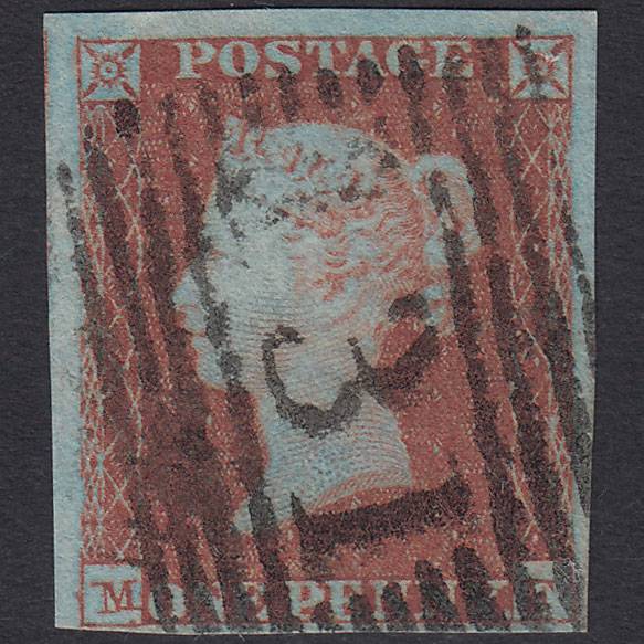 GB QV 1841 1d Very Blued (Plate 113) SG8a-B1(2) MF FU 4M Edinburgh 131
