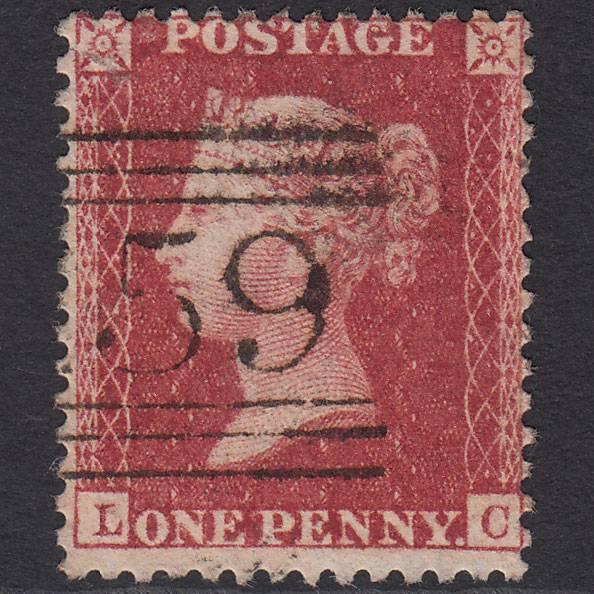 GB QV 1857 1d Rose-red (Plate 46) SG40-C10(1) LC FU Glasgow 159