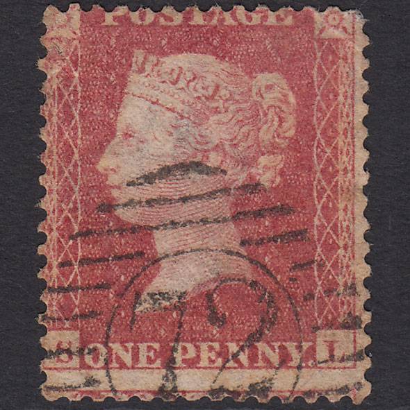 GB QV 1857 1d Rose-red (Plate 43) SG40-C10(1) SL GU London D&S 72 Misperf