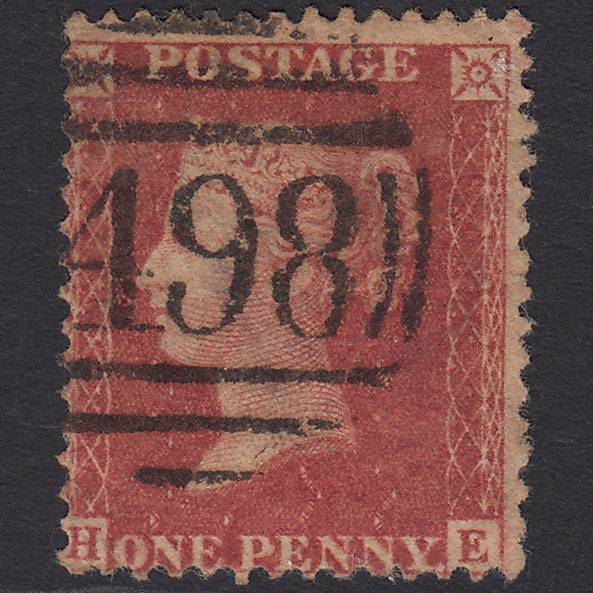 GB QV 1857 1d Rose-red (Plate 42) SG40-C10(1) HE GU Manchester 498