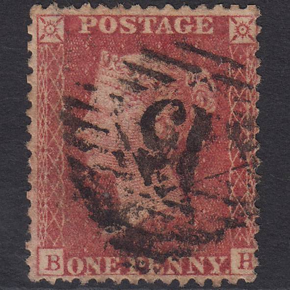 GB QV 1857 1d Rose-red (Plate 34) SG40-C10(1) BH GU London IS 15
