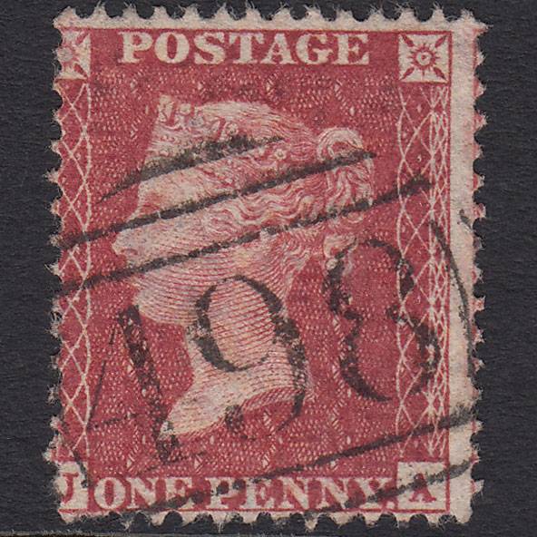 GB QV 1857 1d Rose-red SG40-C10(1) JA FU Manchester 498 Misperf