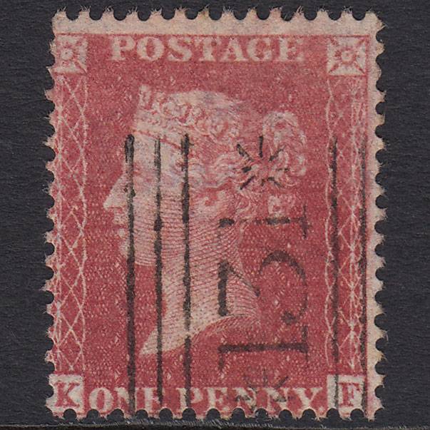 GB QV 1857 1d Rose-red (Plate 27) SG40-C10(1) KF FU Edinburgh 131
