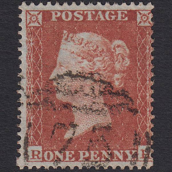 GB QV 1854 1d Plate R3 SG17-C1(1) RH FU Birmingham 75 Spoon Blind Perfs