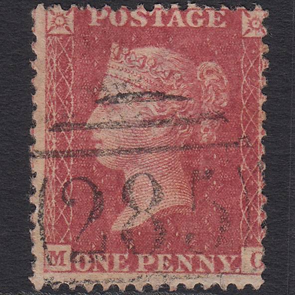 GB QV 1857 1d Rose-red (Plate 42) SG40-C10(1) MG FU Exeter 285 Misperf