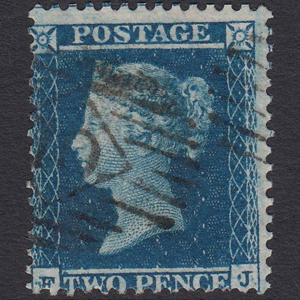 GB QV 1855 2d Blue (Plate 4) SG23-F2 FJ FU London IS 10