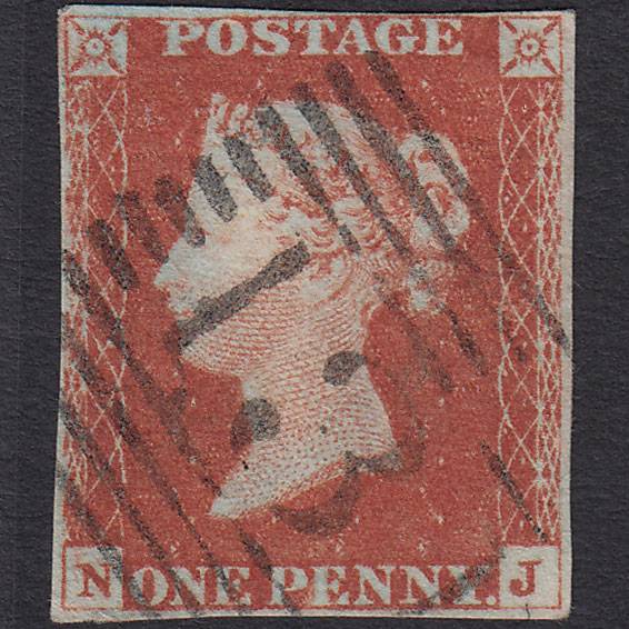 GB QV 1841 1d Red-brown (Plate 64) SG8-B1(1) NJ FU 4 Margins Edinburgh 131