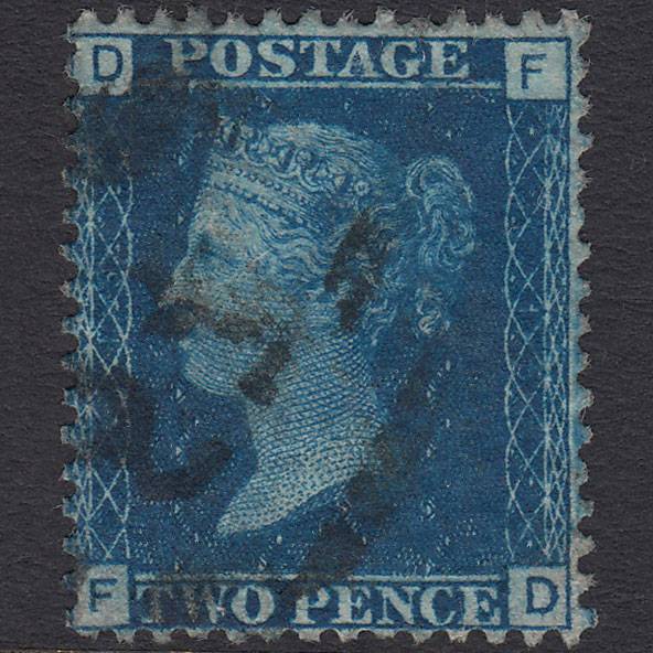 GB QV 1869 2d Blue (Plate 15) SG46-G3 FD FU Foreign Branch Cancellation