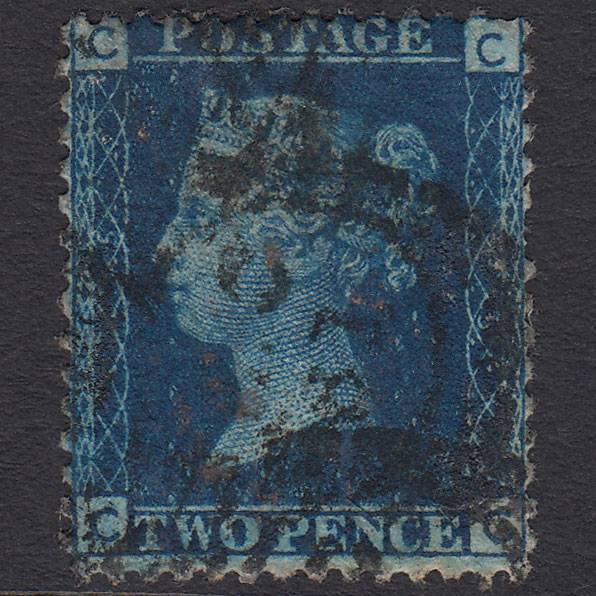GB QV 1869 2d Blue (Plate 15) SG46-G3 CC GU London D&S Cancel