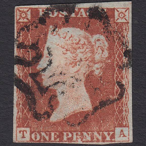 GB QV 1841 1d (Plate 19) SG8-B1(1) TA GU Missing Imprimatur 4 Margins MX