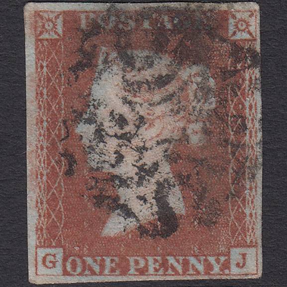 GB QV 1841 1d Red-brown (Plate 17) SG8-B1(1) GJ GU 4 Margins Maltese Cross