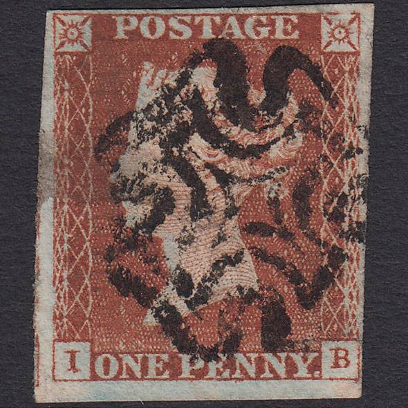 GB QV 1841 1d Red-brown (Plate 25) SG8-B1(1) IB GU 4 Margins Maltese Cross