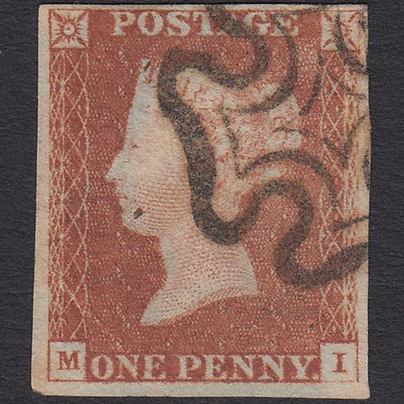 GB QV 1841 1d Red-brown (Plate 19) SG8-B1(1) MI GU 4 Margins Maltese Cross
