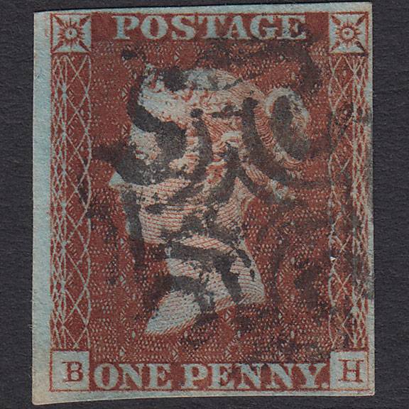 GB QV 1841 1d Deep Red-brown (Plate 18) SG10-B1(4) BH FU 4 Margins MX