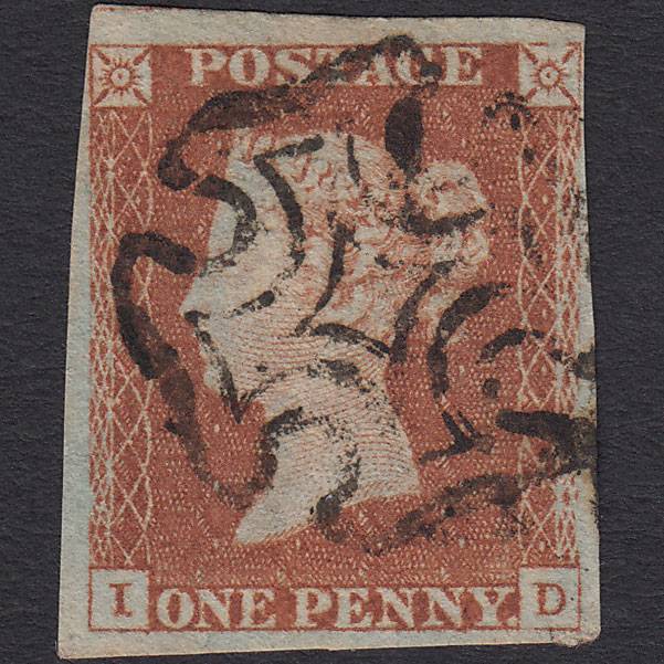 GB QV 1841 1d Red-brown (Plate 25) SG8-B1(1) ID GU 4 Margins Maltese Cross