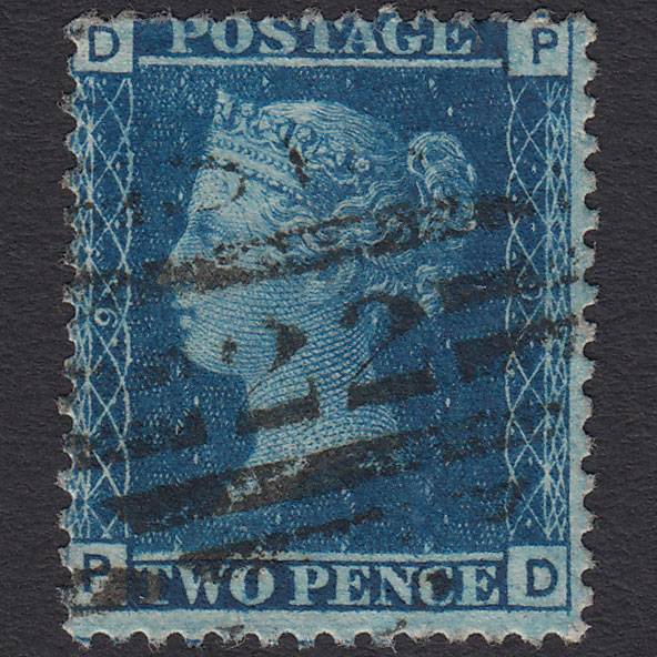 GB QV 1858 2d Blue (Plate 9) SG45-G2 PD FU London D&S Cancel