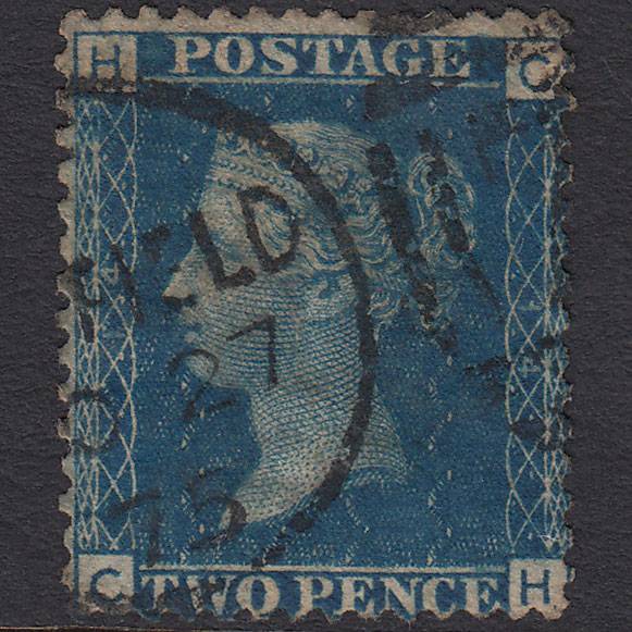 GB QV 1869 2d Blue (Plate 14) SG46-G3 CH GU Sheffield CDS Cancel