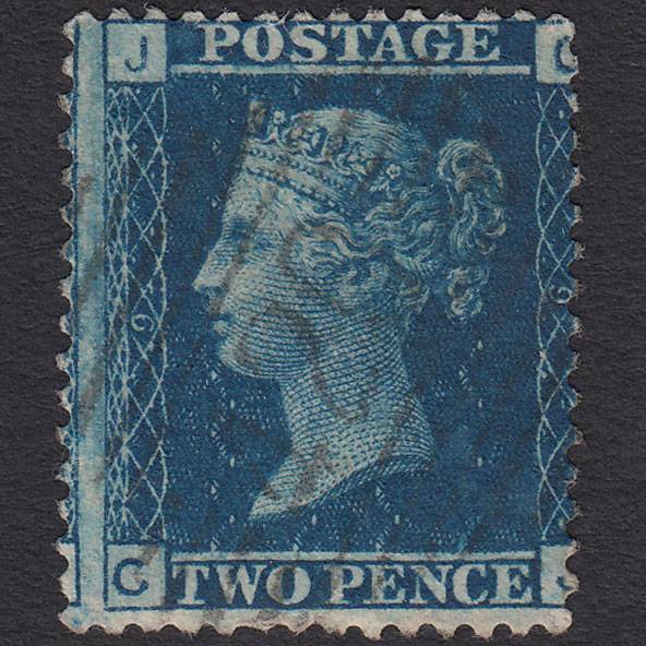 GB QV 1858 2d Blue (Plate 9) SG45-G2 CJ VFU Swineford 420 Misperf