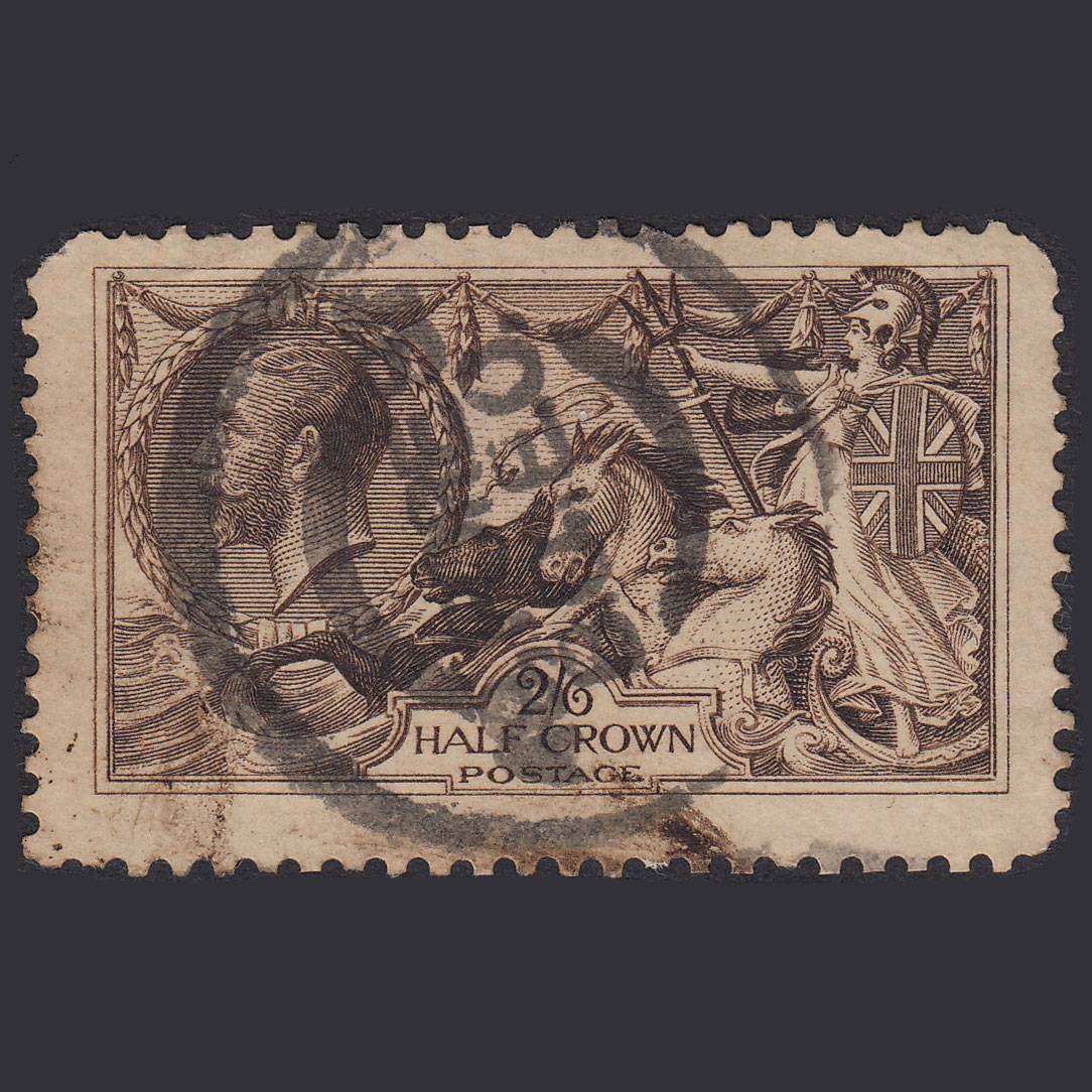GB KG5 1913 2/6 Sepia-Brown Seahorses SG400-N63(2) GU Micro Tears