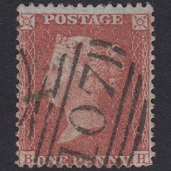GB QV 1856 1d Red-Brown Plate 35 SG29-C8(1) BH FU Bradford 107