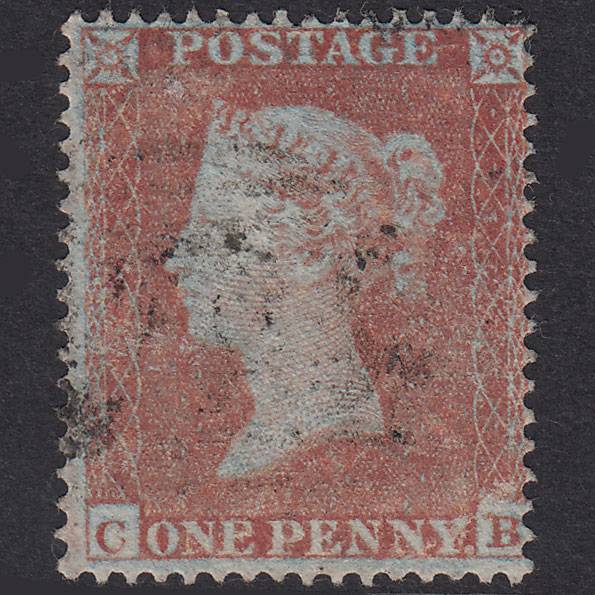 GB QV 1854 1d Red-Brown Plate 188 SG17-C1(1) CB GU Light Cancel