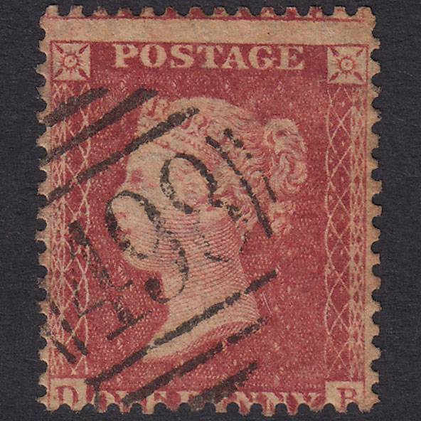GB QV 1857 1d Plate 58 SG40-C10(1) DB GU Manchester 498 Spoon Misperf